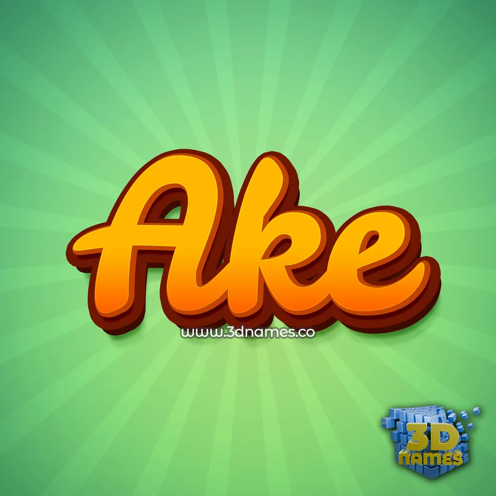 ake in Green Rays style - 3D name wallpaper