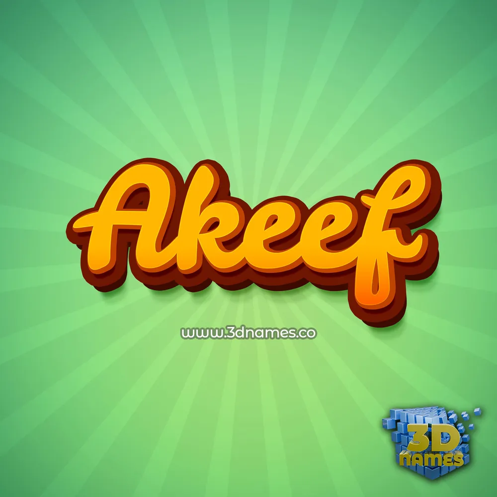 akeef in Green Rays style - 3D name wallpaper