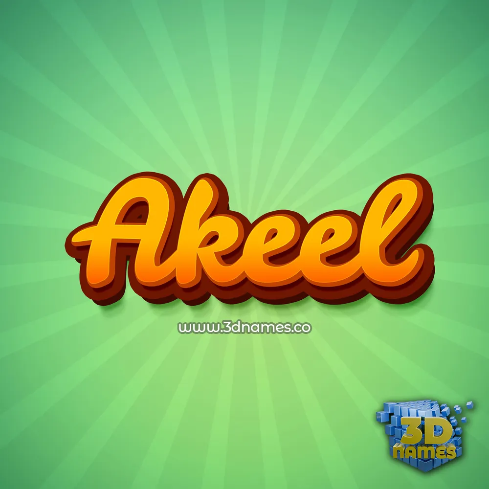 akeel in Green Rays style - 3D name wallpaper