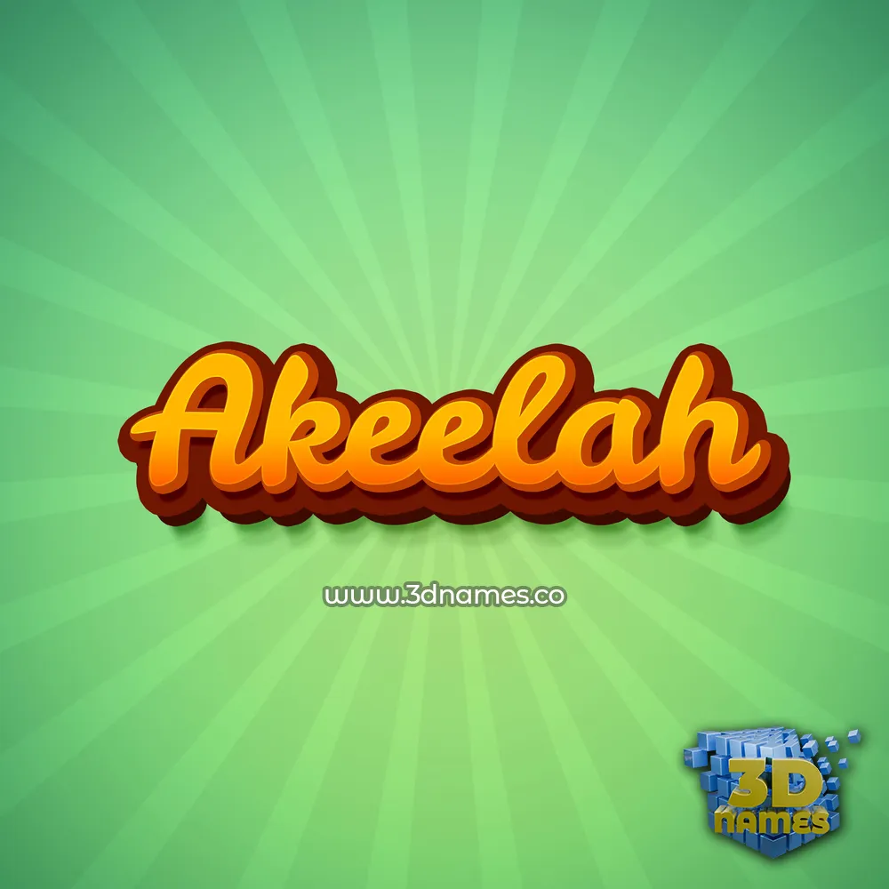 akeelah in Green Rays style - 3D name wallpaper