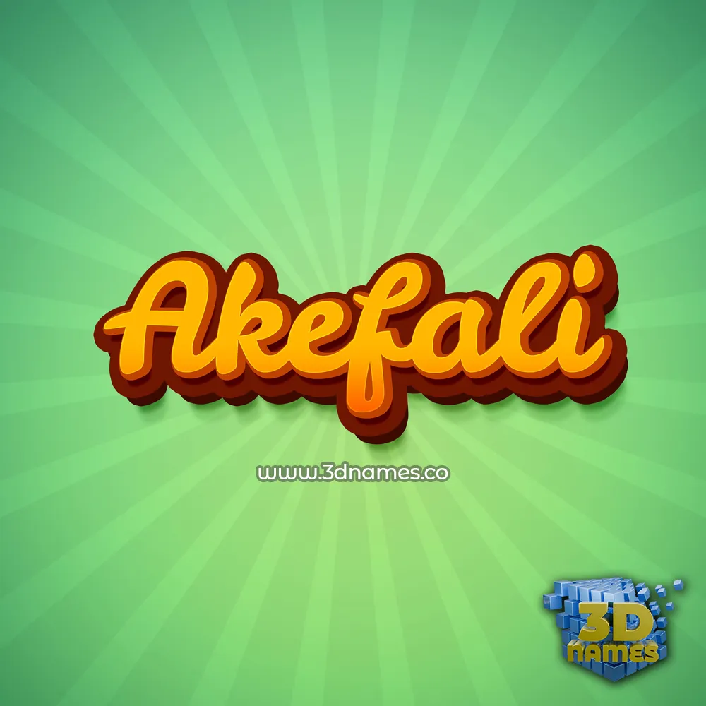 akefali in Green Rays style - 3D name wallpaper