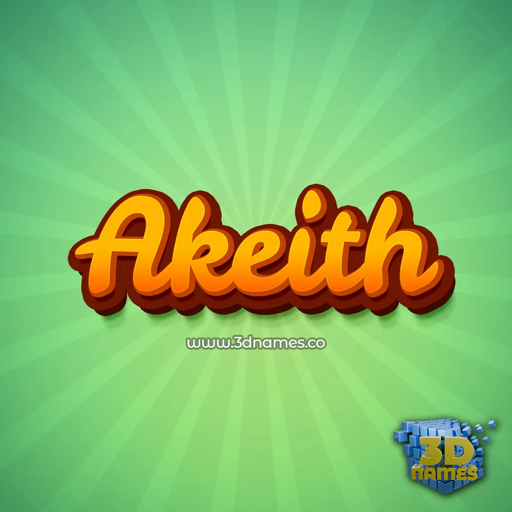 akeith in Green Rays style - 3D name wallpaper
