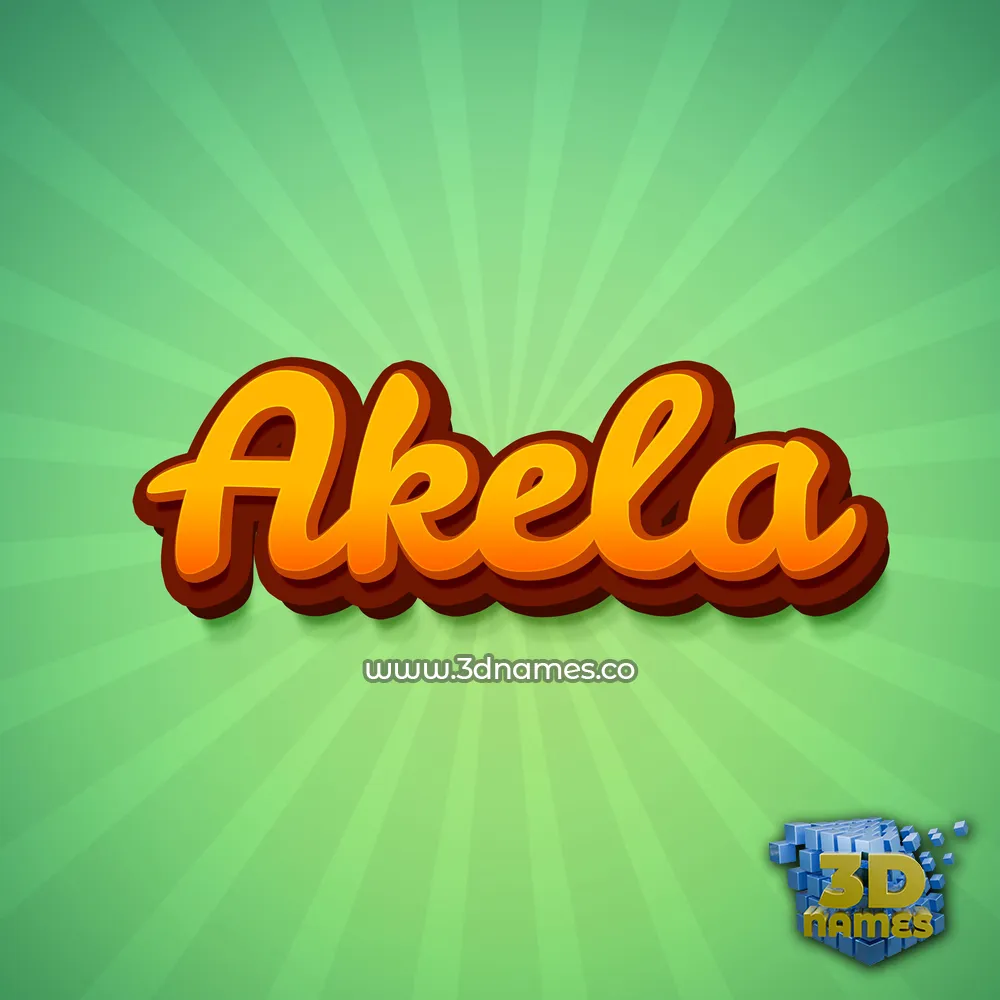 akela in Green Rays style - 3D name wallpaper