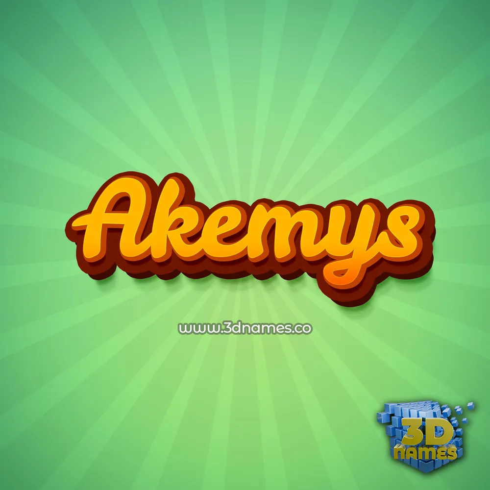 akemys in Green Rays style - 3D name wallpaper