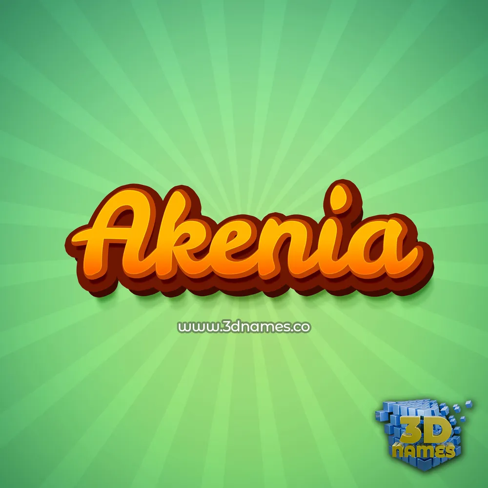 akenia in Green Rays style - 3D name wallpaper