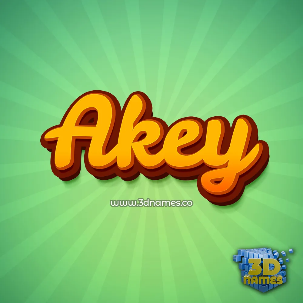 akey in Green Rays style - 3D name wallpaper