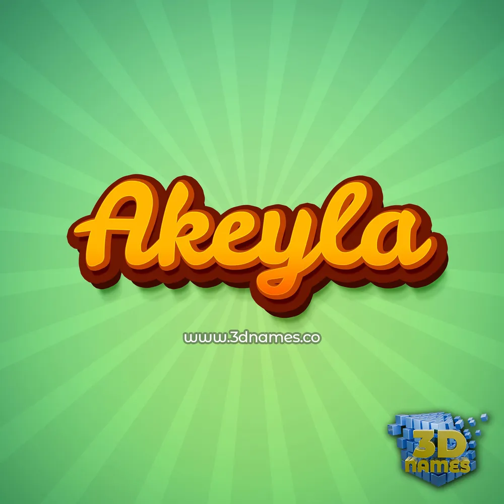akeyla in Green Rays style - 3D name wallpaper