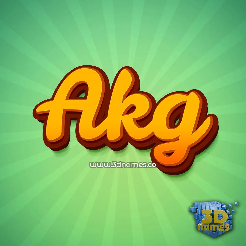 akg in Green Rays style - 3D name wallpaper