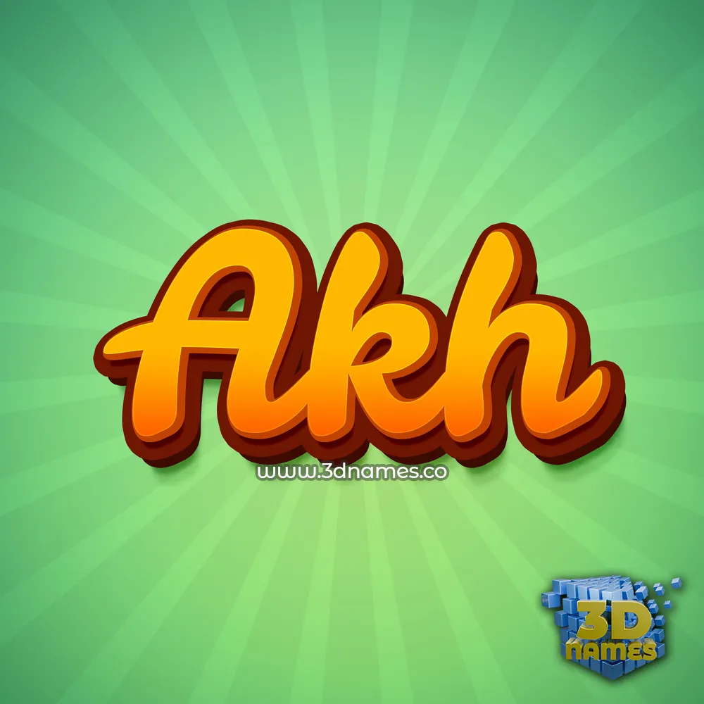 akh in Green Rays style - 3D name wallpaper