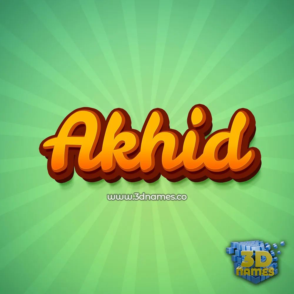 akhid in Green Rays style - 3D name wallpaper
