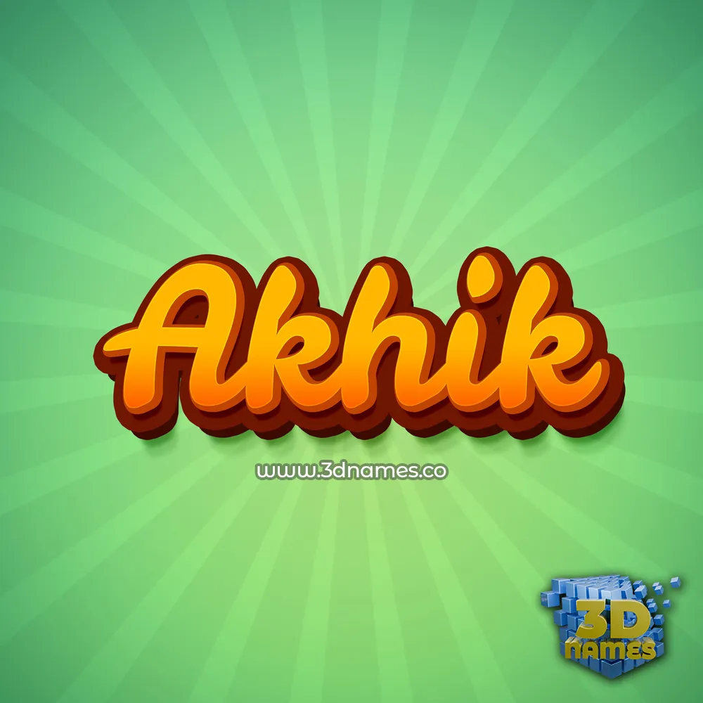 akhik in Green Rays style - 3D name wallpaper
