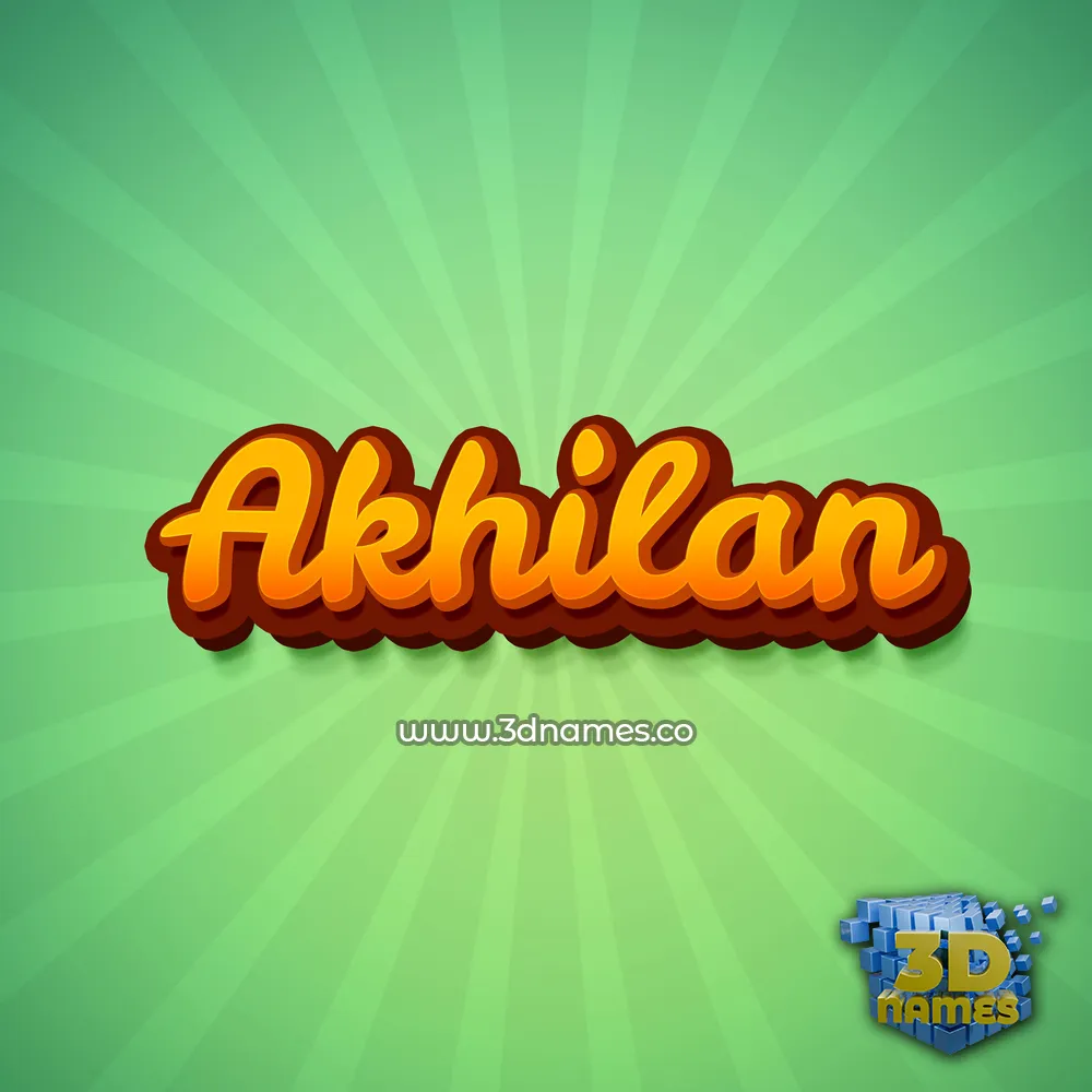akhilan in Green Rays style - 3D name wallpaper