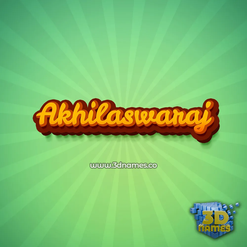 akhilaswaraj in Green Rays style - 3D name wallpaper