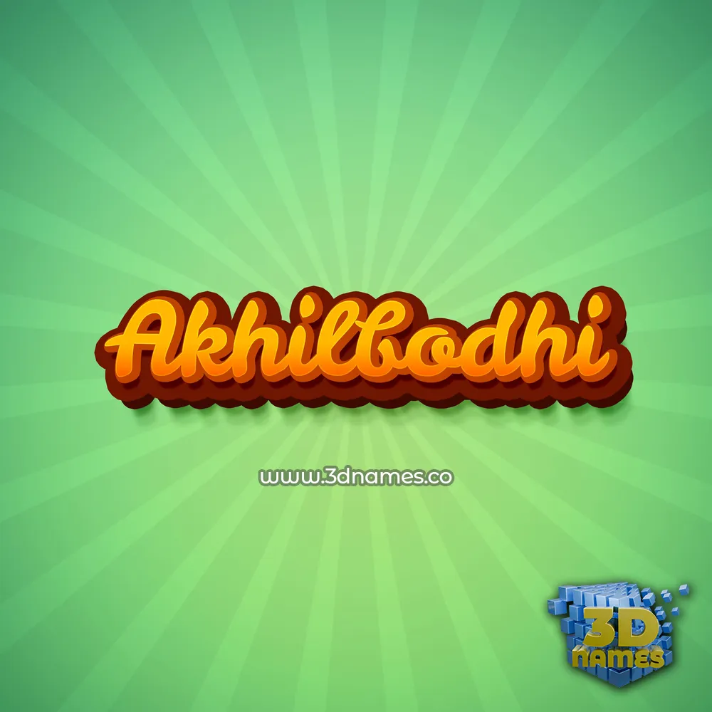 akhilbodhi in Green Rays style - 3D name wallpaper