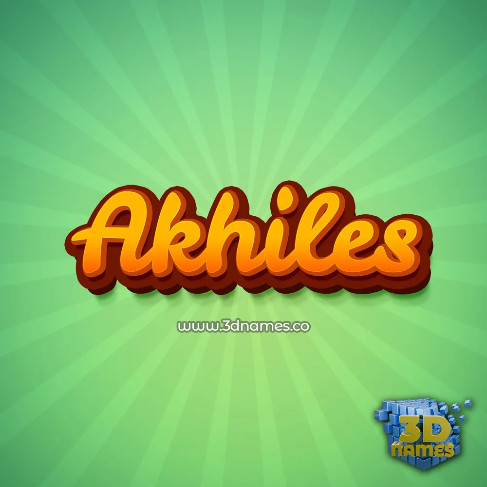 akhiles in Green Rays style - 3D name wallpaper