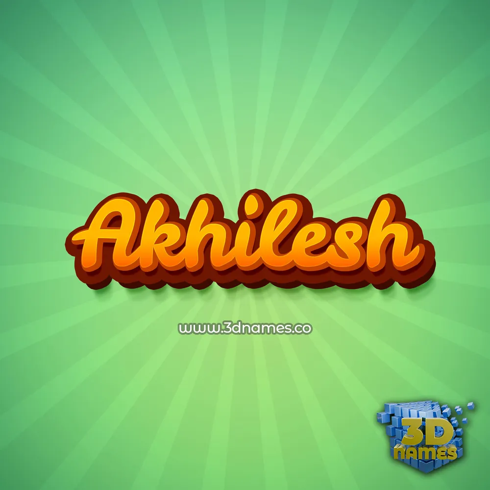 akhilesh in Green Rays style - 3D name wallpaper