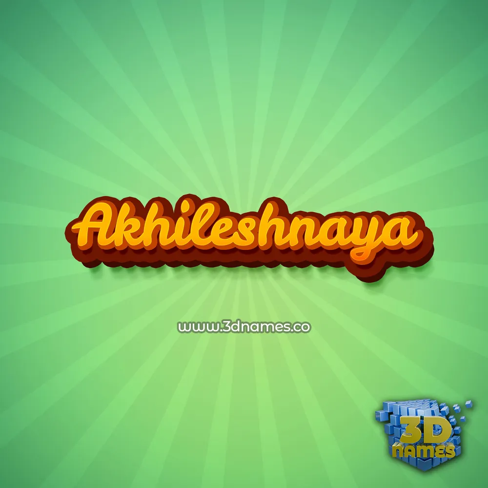akhileshnaya in Green Rays style - 3D name wallpaper