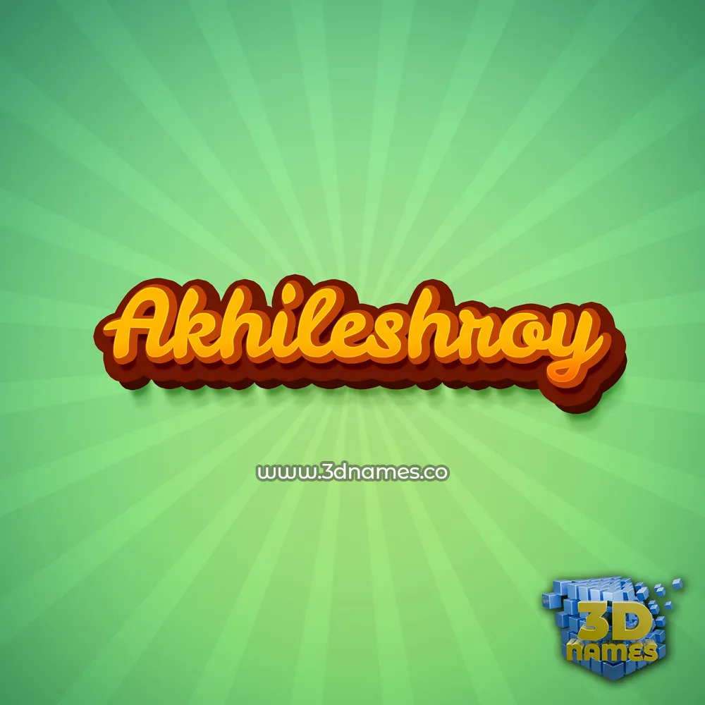 akhileshroy in Green Rays style - 3D name wallpaper