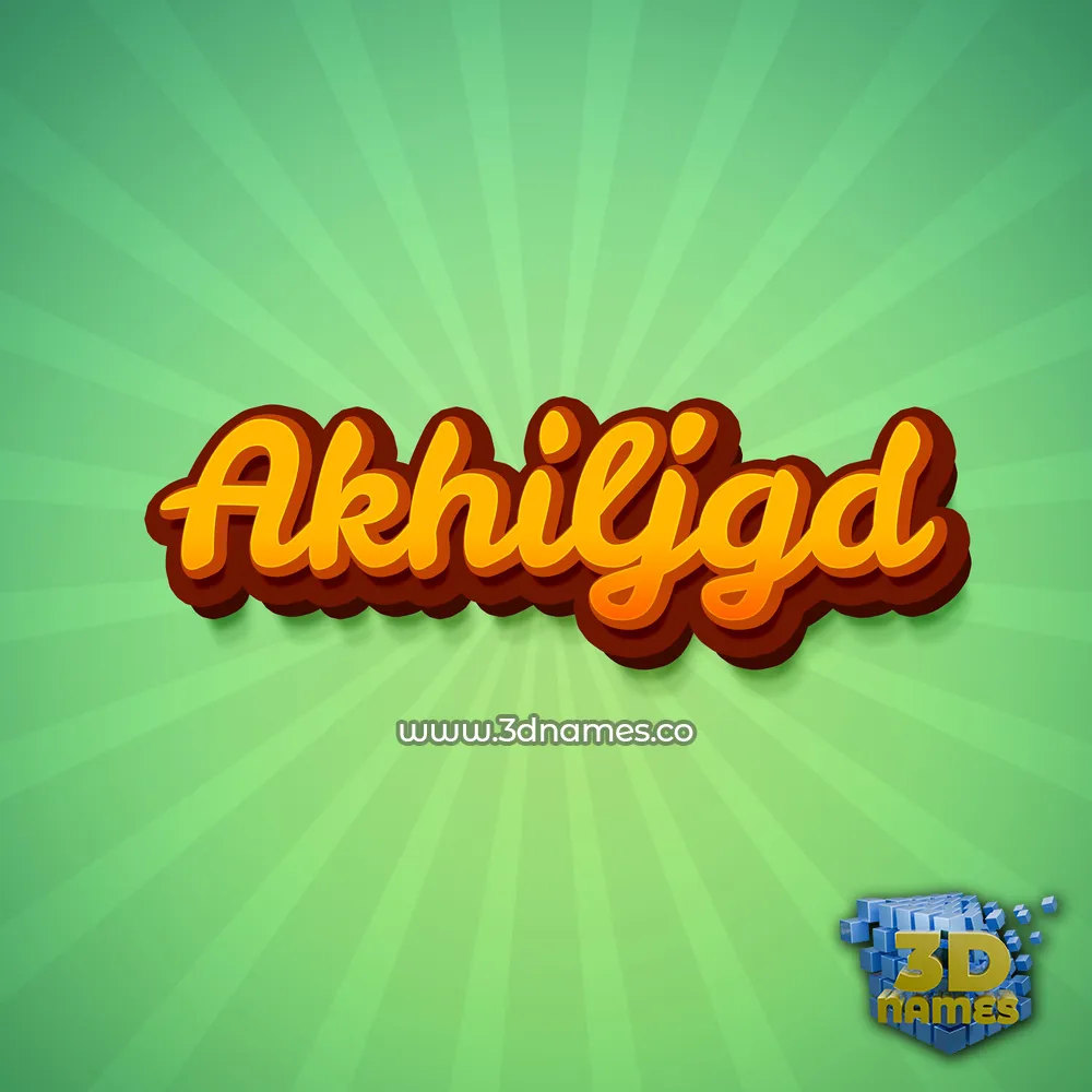 akhiljgd in Green Rays style - 3D name wallpaper