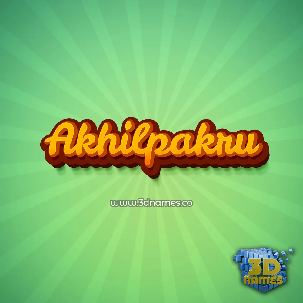 akhilpakru in Green Rays style - 3D name wallpaper