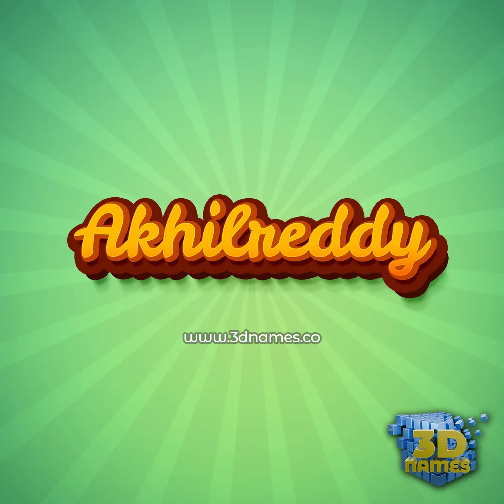 akhilreddy in Green Rays style - 3D name wallpaper