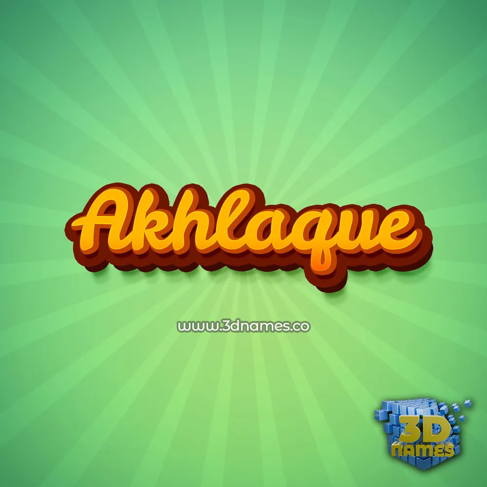 akhlaque in Green Rays style - 3D name wallpaper