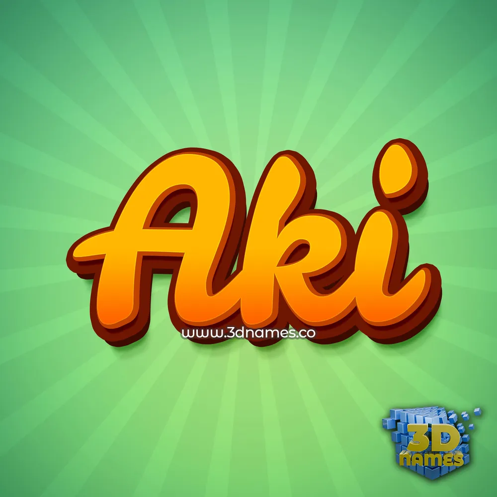 aki in Green Rays style - 3D name wallpaper