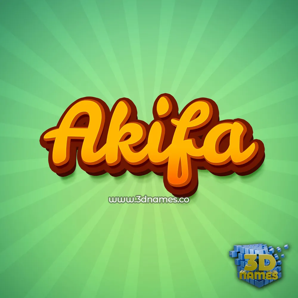akifa in Green Rays style - 3D name wallpaper