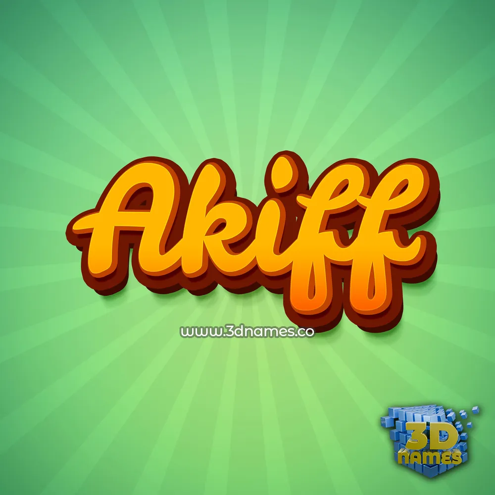 akiff in Green Rays style - 3D name wallpaper