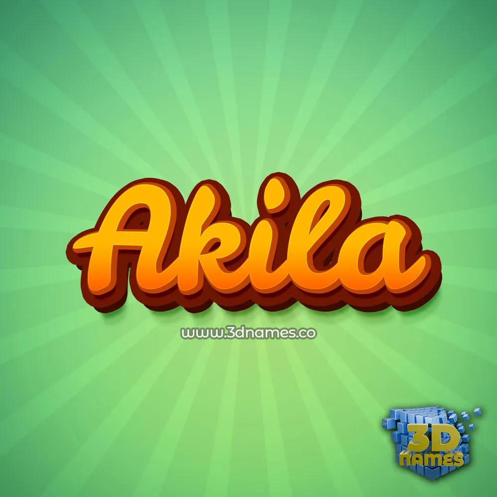 akila in Green Rays style - 3D name wallpaper