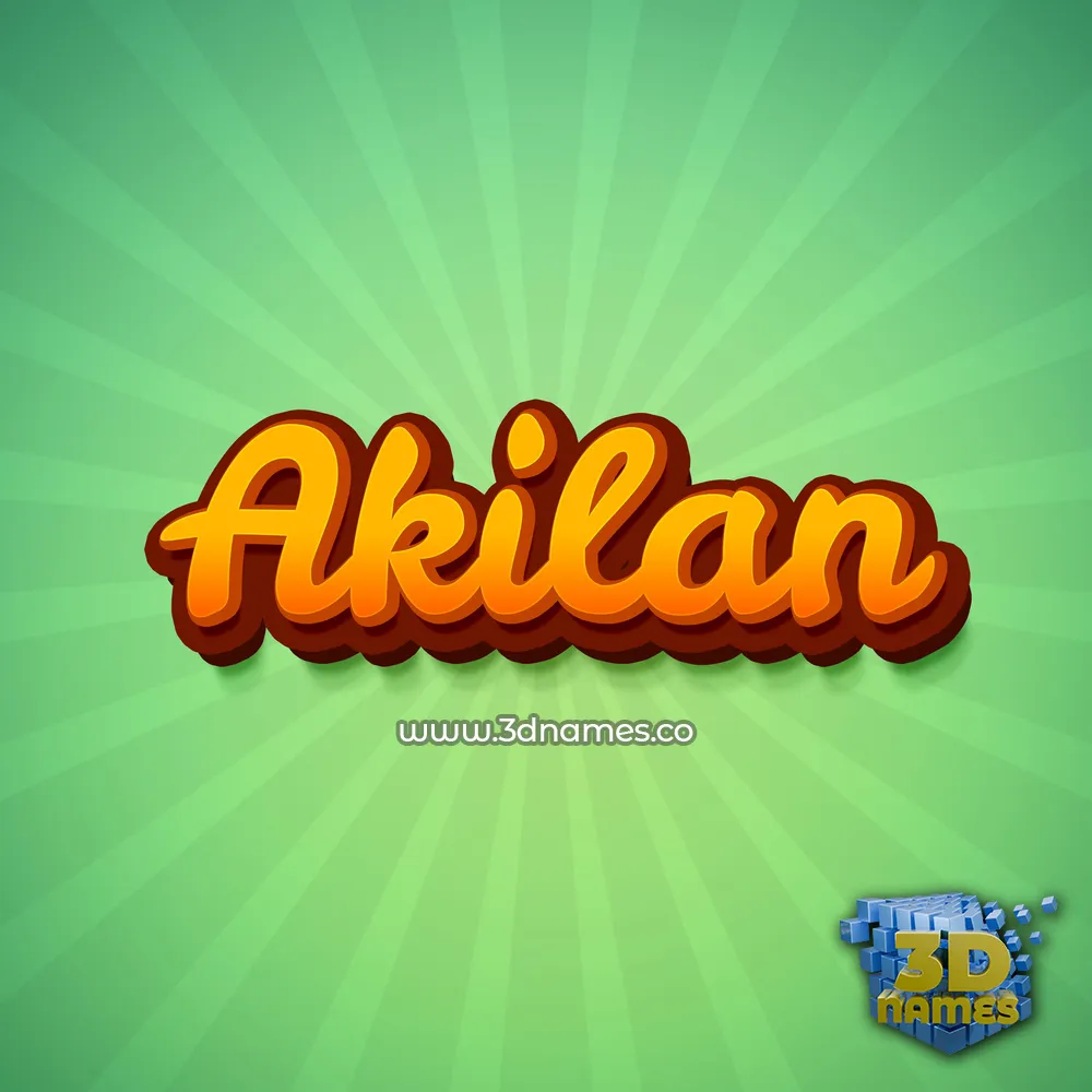 akilan in Green Rays style - 3D name wallpaper