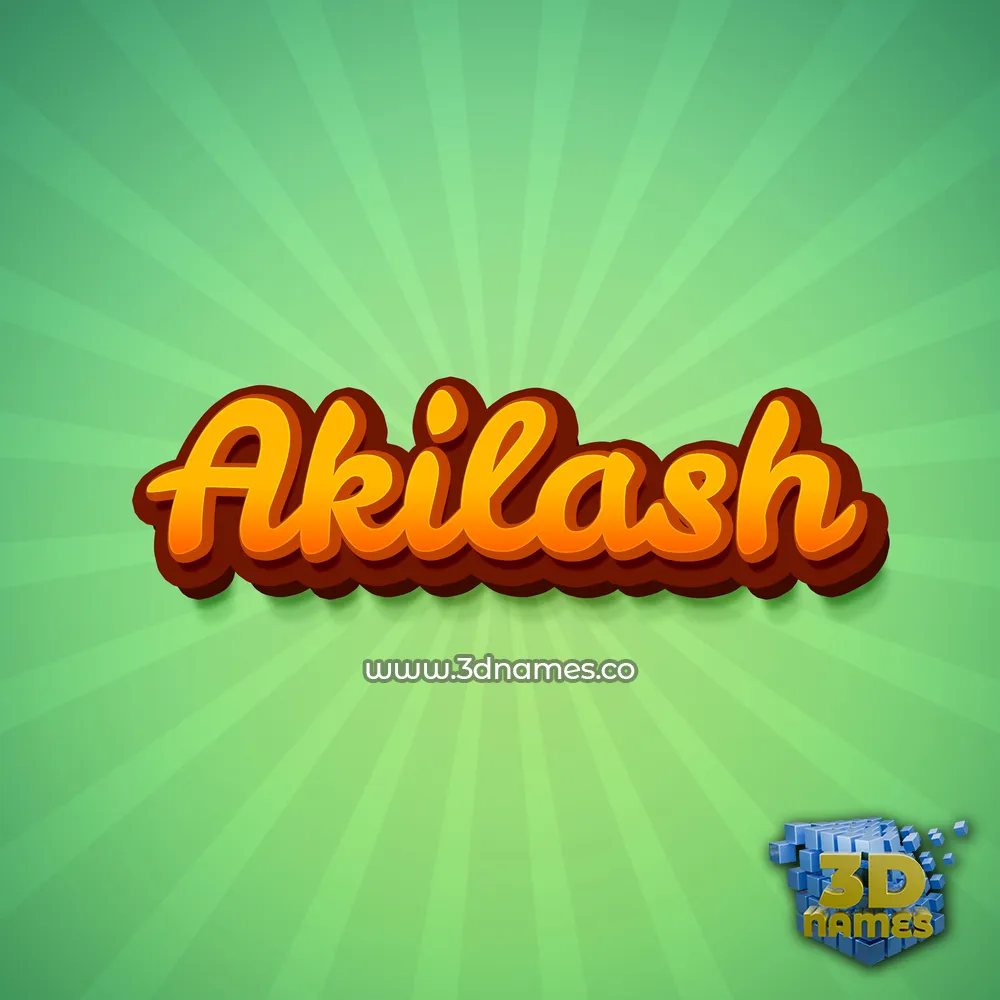 akilash in Green Rays style - 3D name wallpaper