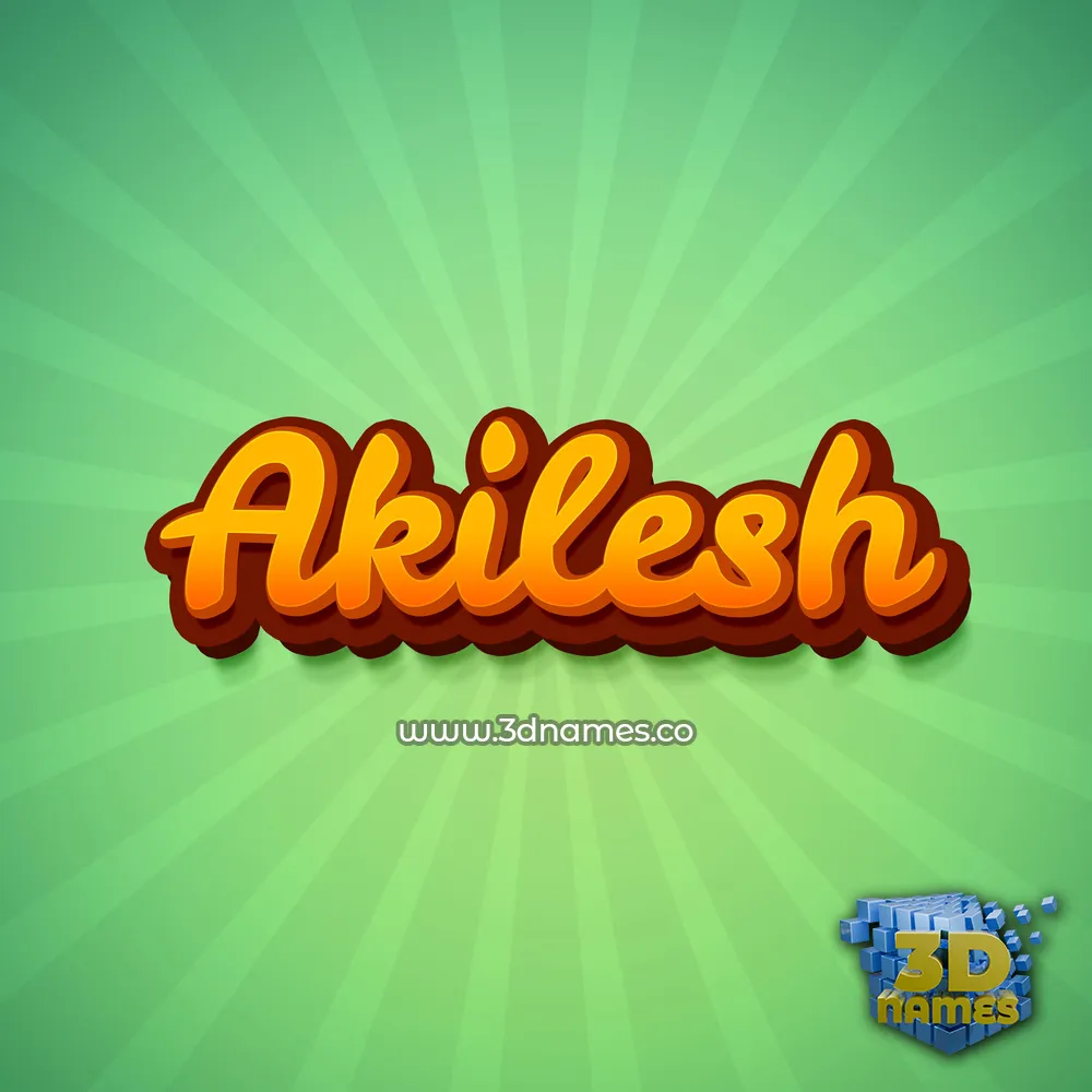 akilesh in Green Rays style - 3D name wallpaper