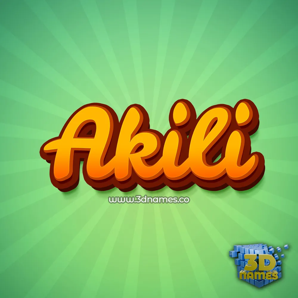 akili in Green Rays style - 3D name wallpaper