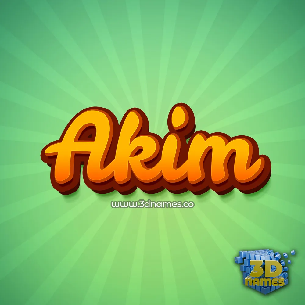 akim in Green Rays style - 3D name wallpaper