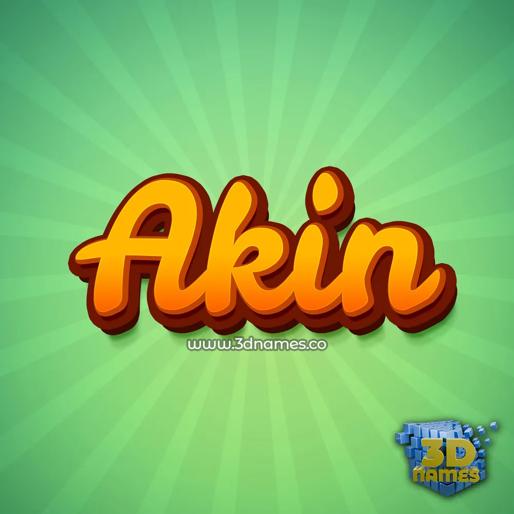 akin in Green Rays style - 3D name wallpaper