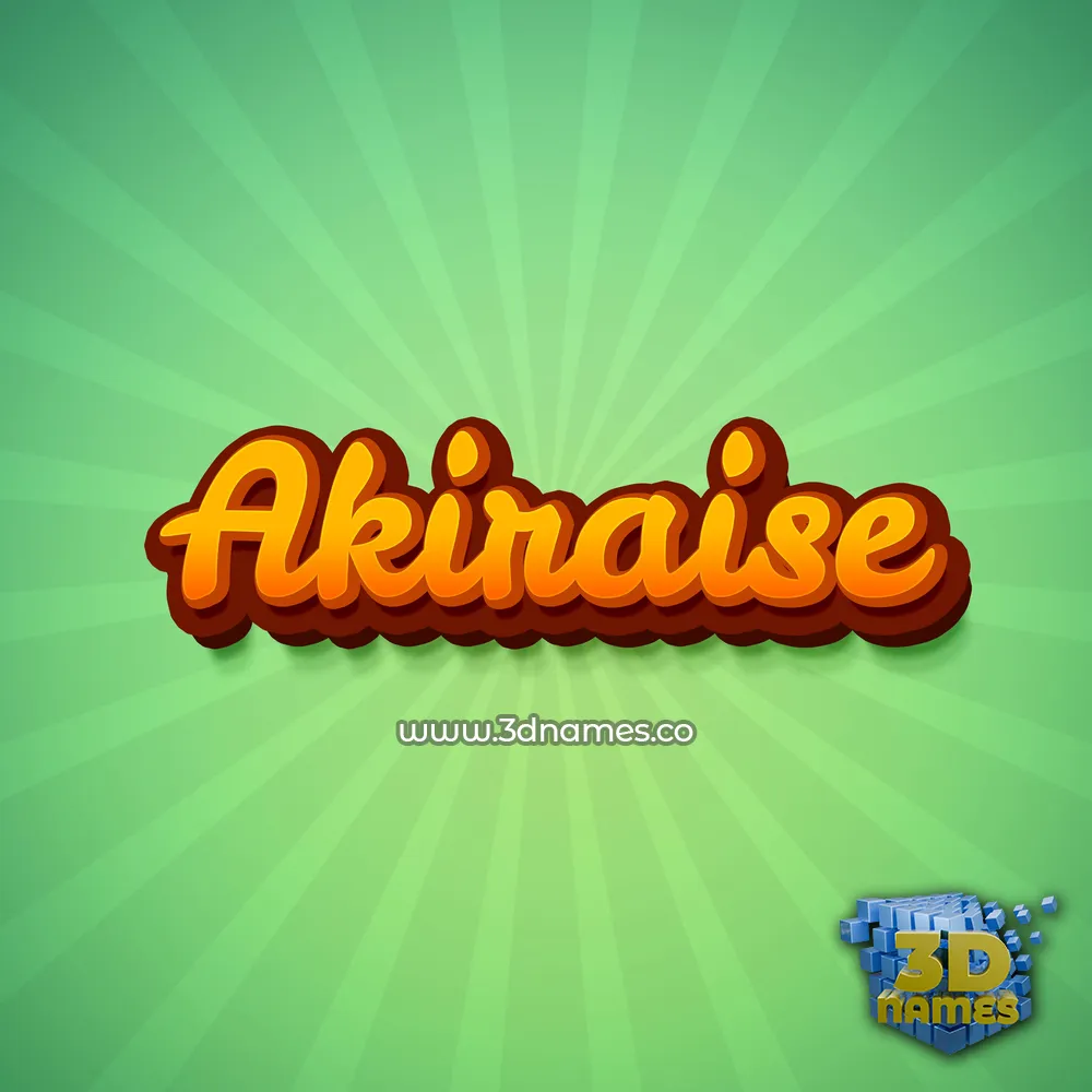 akiraise in Green Rays style - 3D name wallpaper