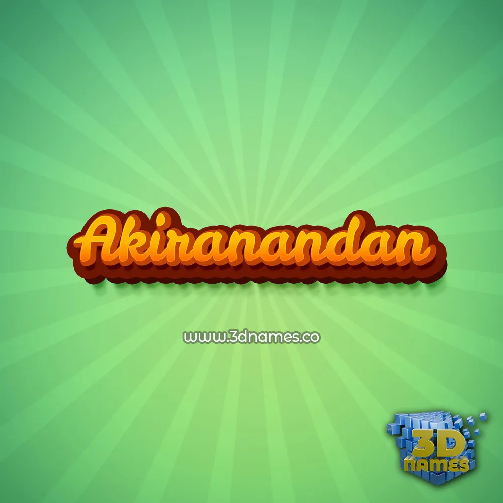 akiranandan in Green Rays style - 3D name wallpaper