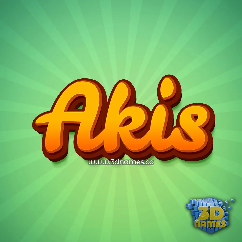 akis in Green Rays style - 3D name wallpaper