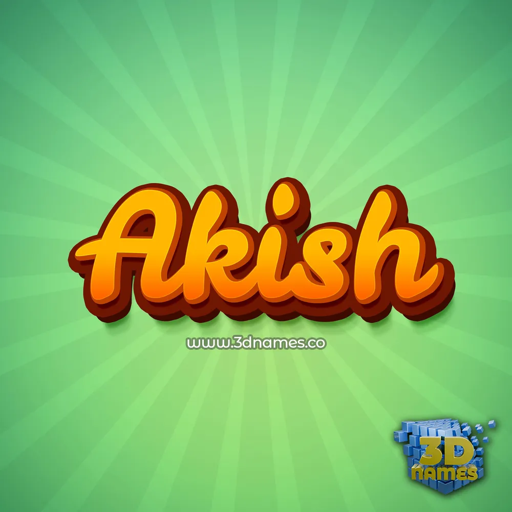 akish in Green Rays style - 3D name wallpaper