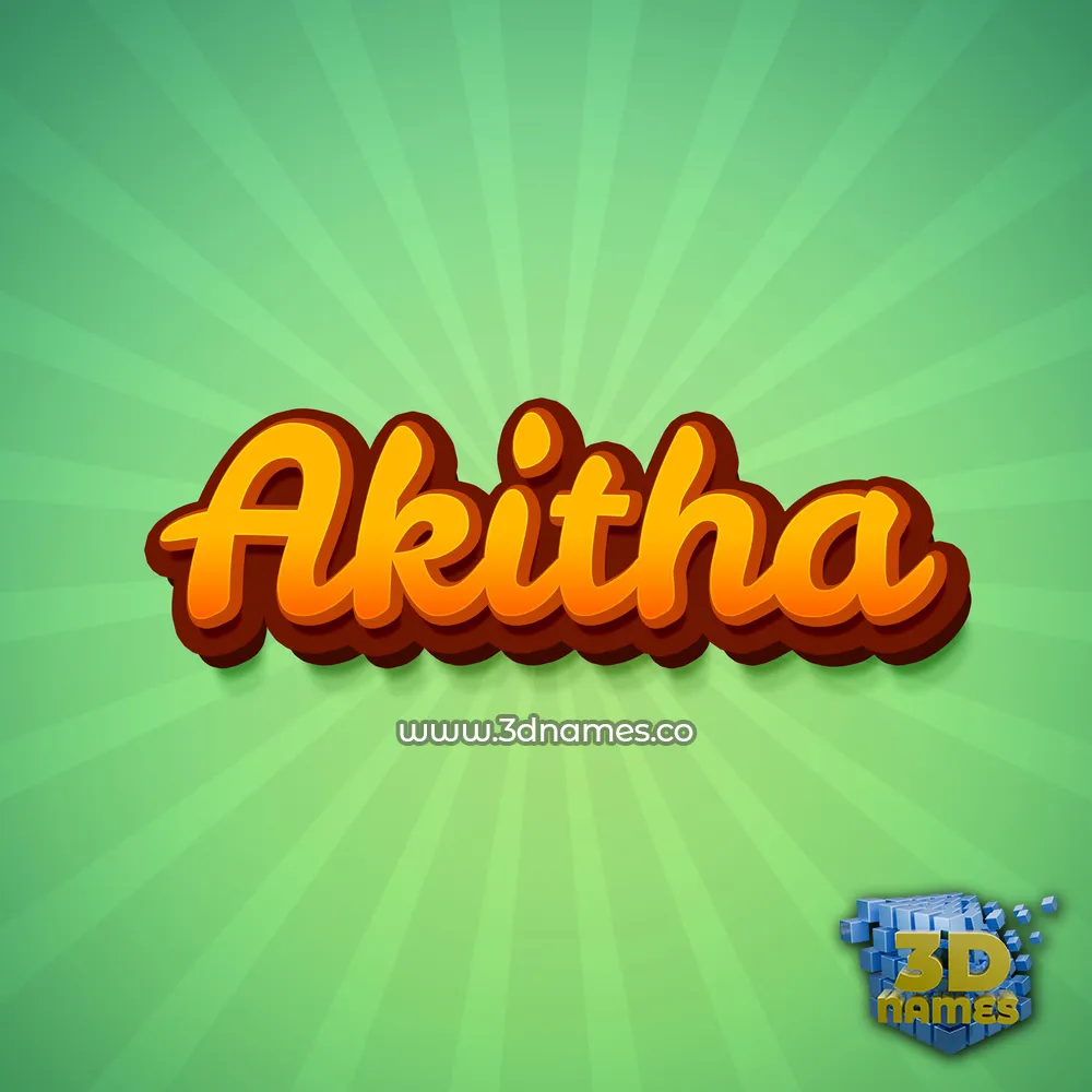 akitha in Green Rays style - 3D name wallpaper