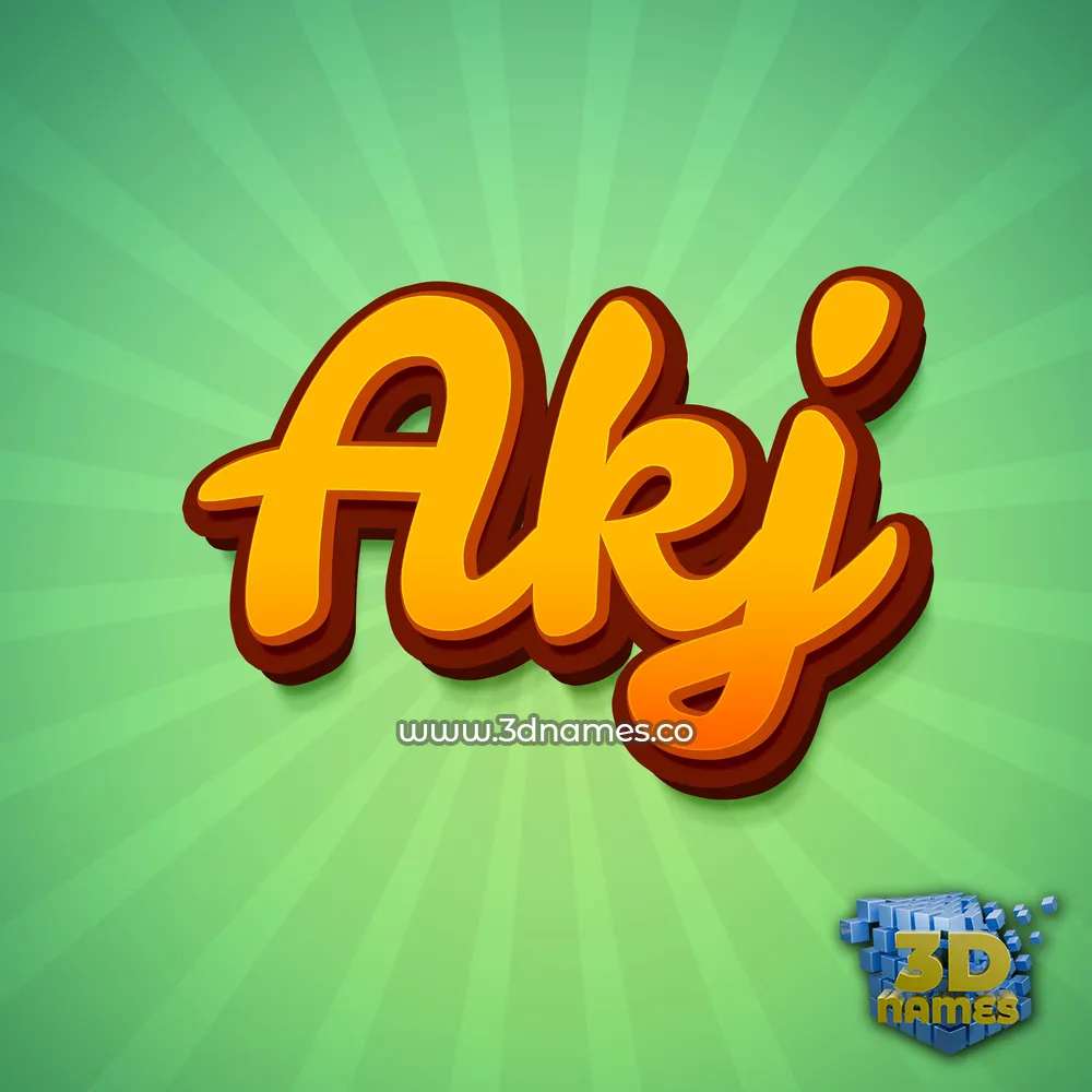 akj in Green Rays style - 3D name wallpaper