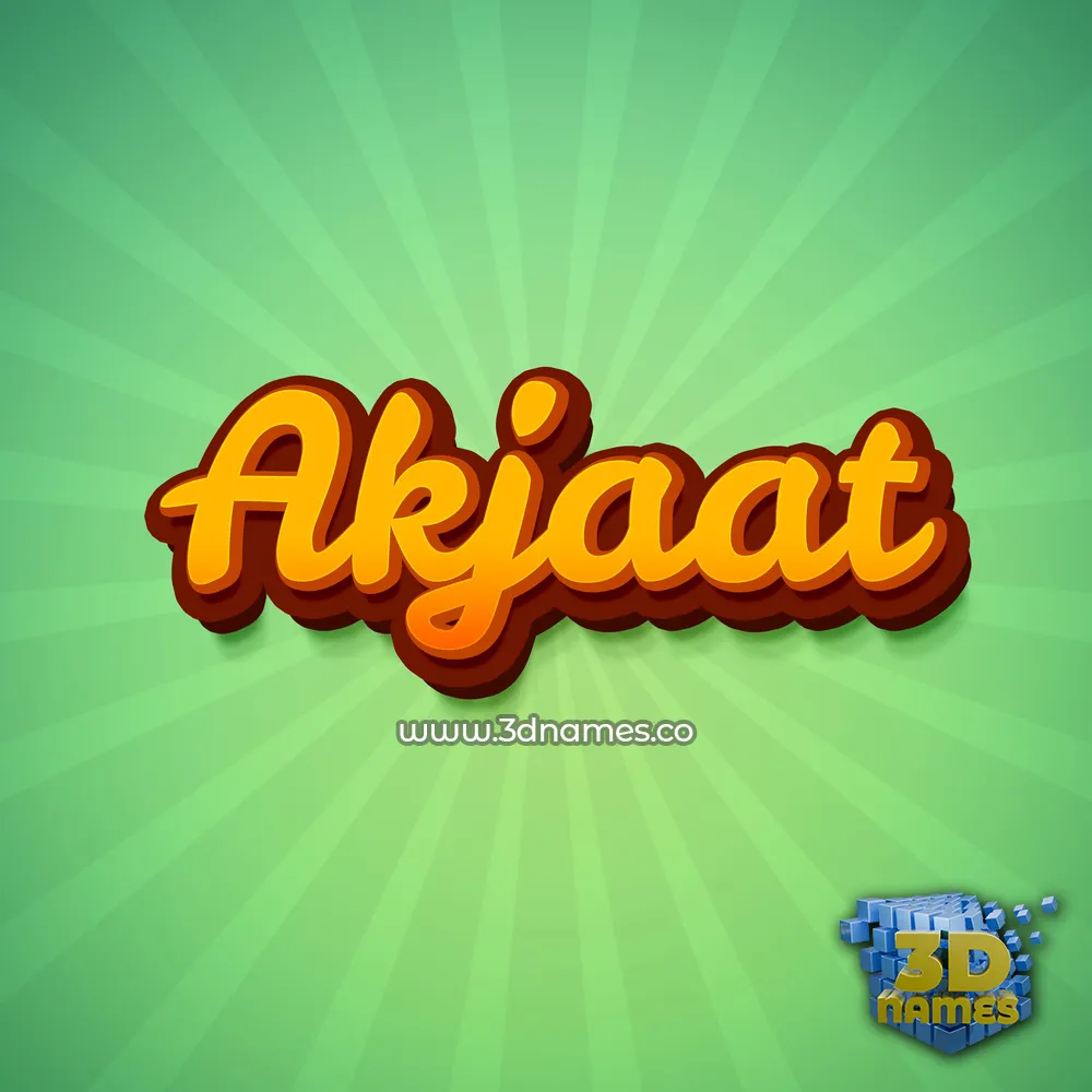 akjaat in Green Rays style - 3D name wallpaper