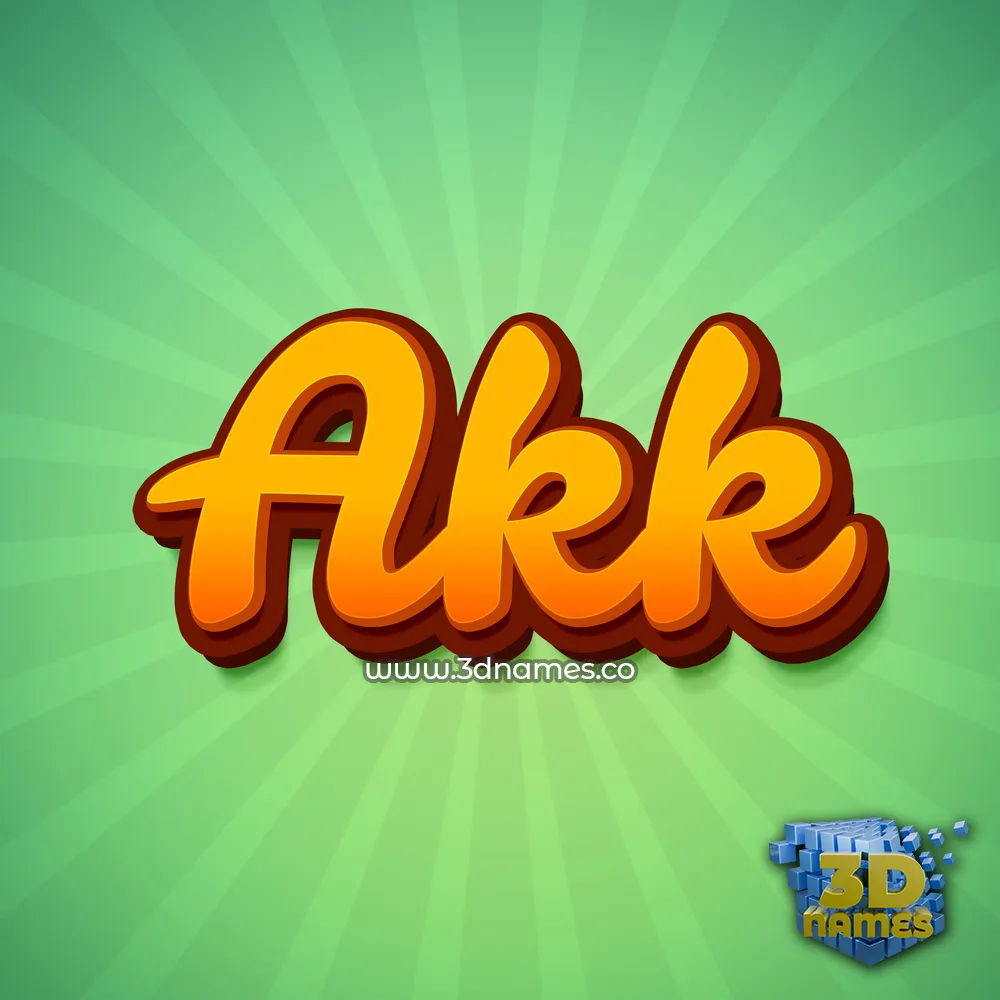 akk in Green Rays style - 3D name wallpaper