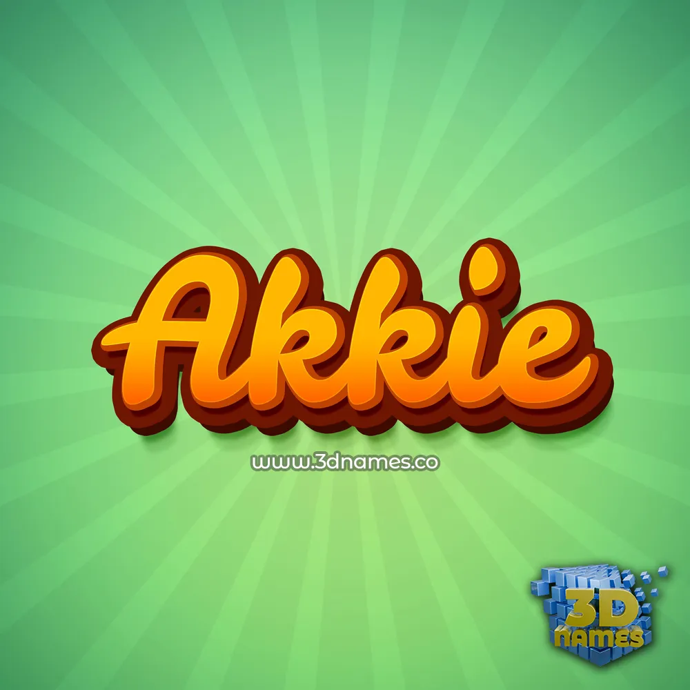 akkie in Green Rays style - 3D name wallpaper