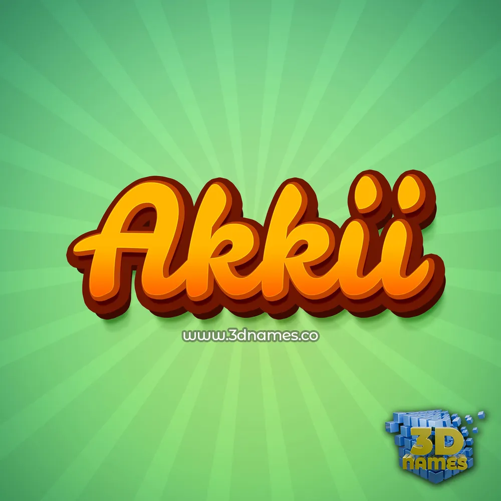 akkii in Green Rays style - 3D name wallpaper