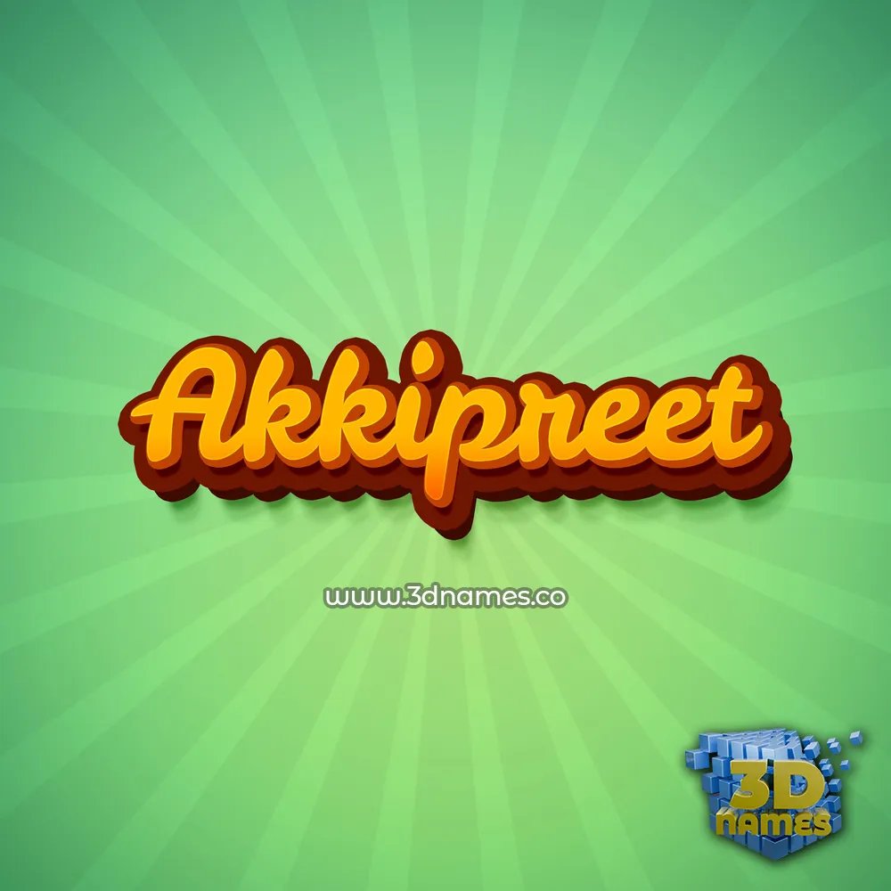 akkipreet in Green Rays style - 3D name wallpaper