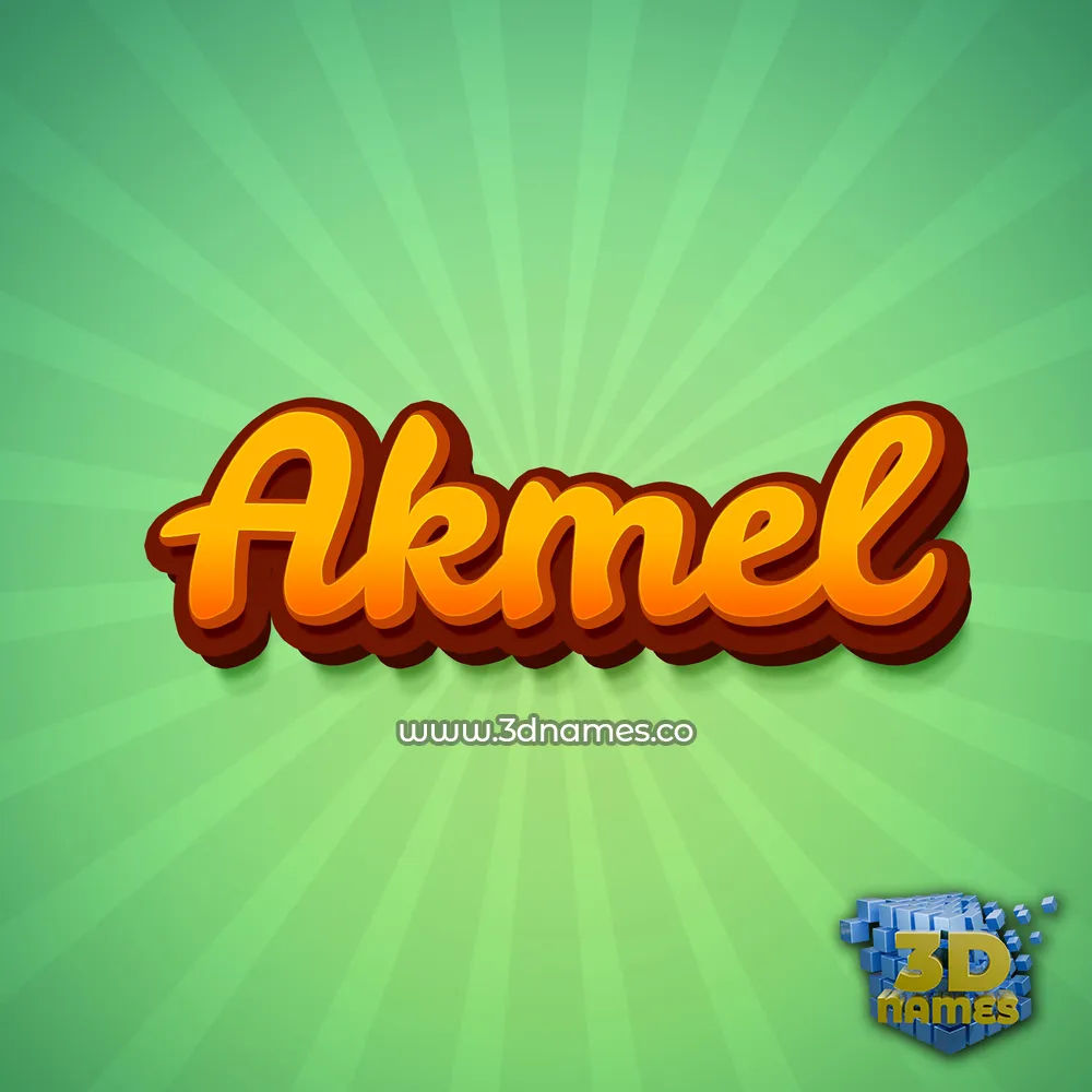 akmel in Green Rays style - 3D name wallpaper