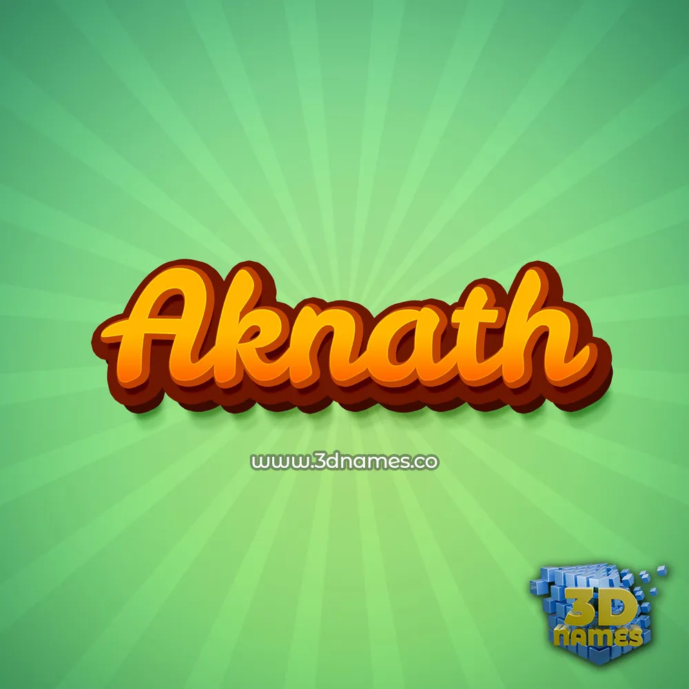 aknath in Green Rays style - 3D name wallpaper