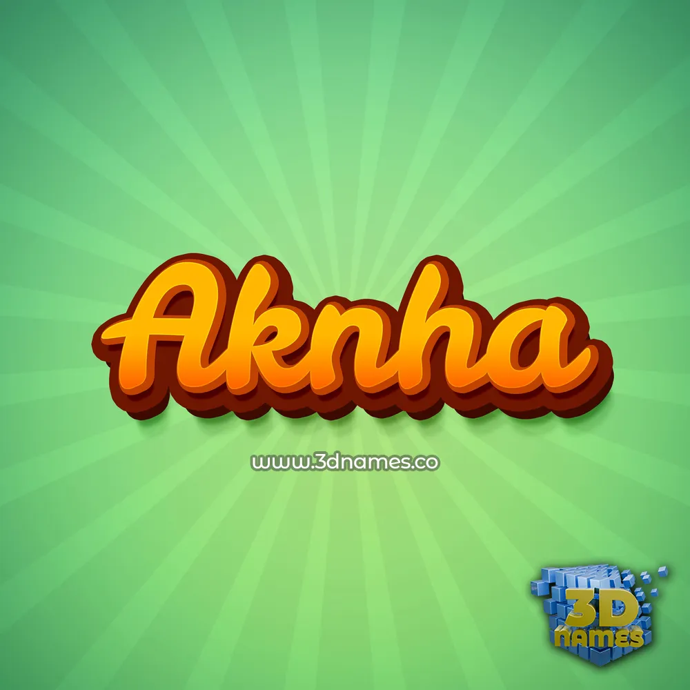 aknha in Green Rays style - 3D name wallpaper